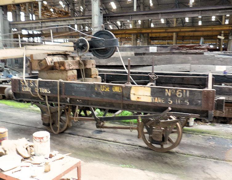 Caledonian Pin wagon, first of two, Dockyard Yard No. 611